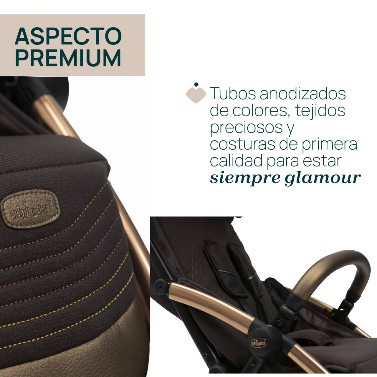 Silla de paseo Goody XPlus Bronze Lizard Re Lux Eco+ Marrón Chicco
