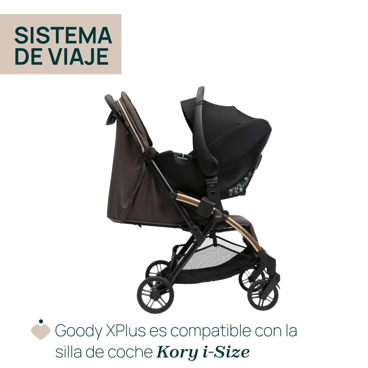 Silla de paseo Goody XPlus Bronze Lizard Re Lux Eco+ Marrón Chicco