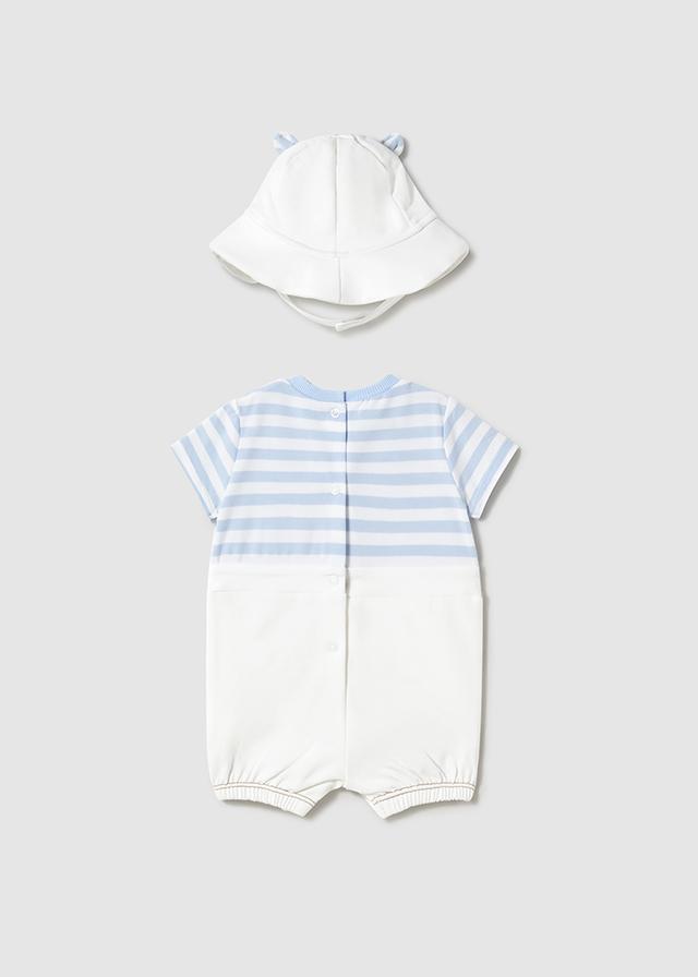 Pelele peto simulado osito con gorro recién nacido mayoral