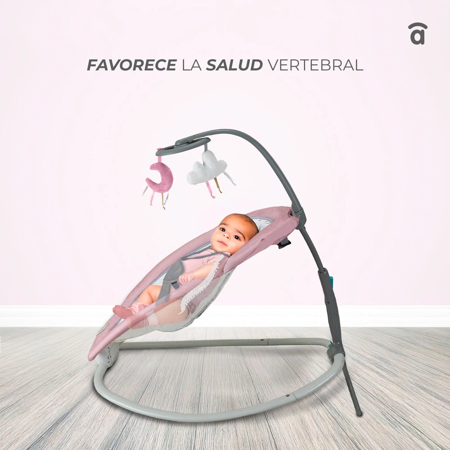 Hamaca para bebe Asavo Fold rosa