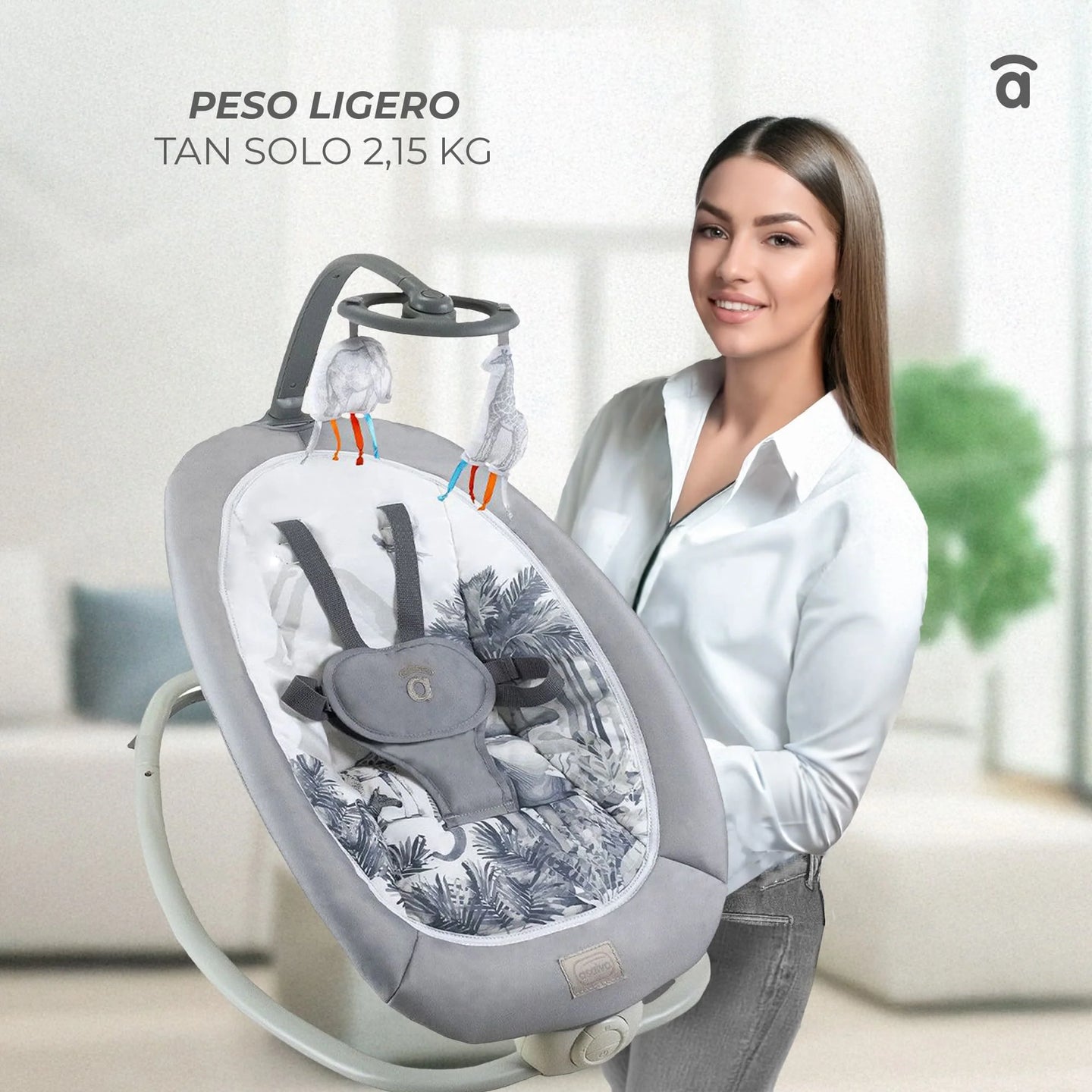 Hamaca para bebe Asalvo Fold gris sabana