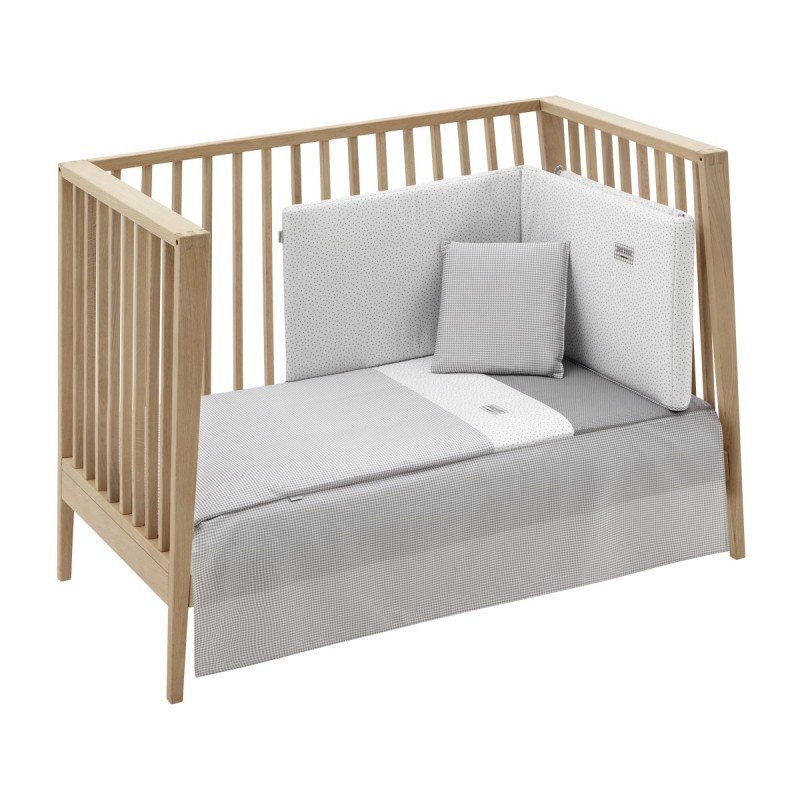 Colcha + protector Vichy gris
