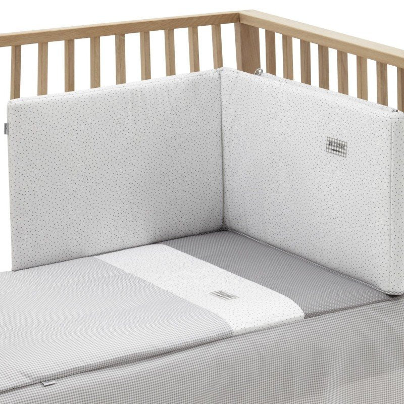 Colcha + protector Vichy gris