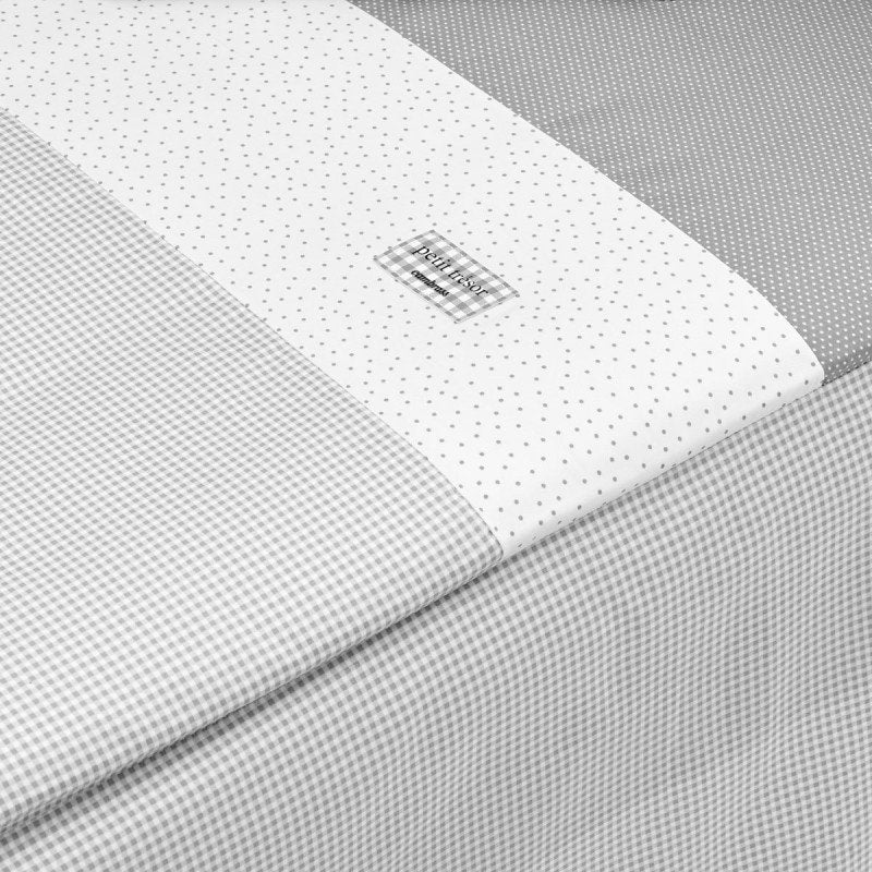Colcha + protector Vichy gris