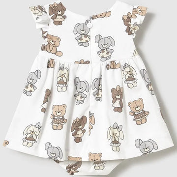 Vestido con cubrepañal estampado recién nacida mayoral