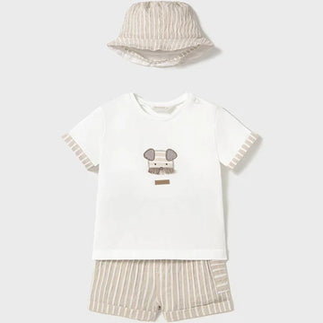 Conjunto 3 piezas con gorro recién nacido mayoral