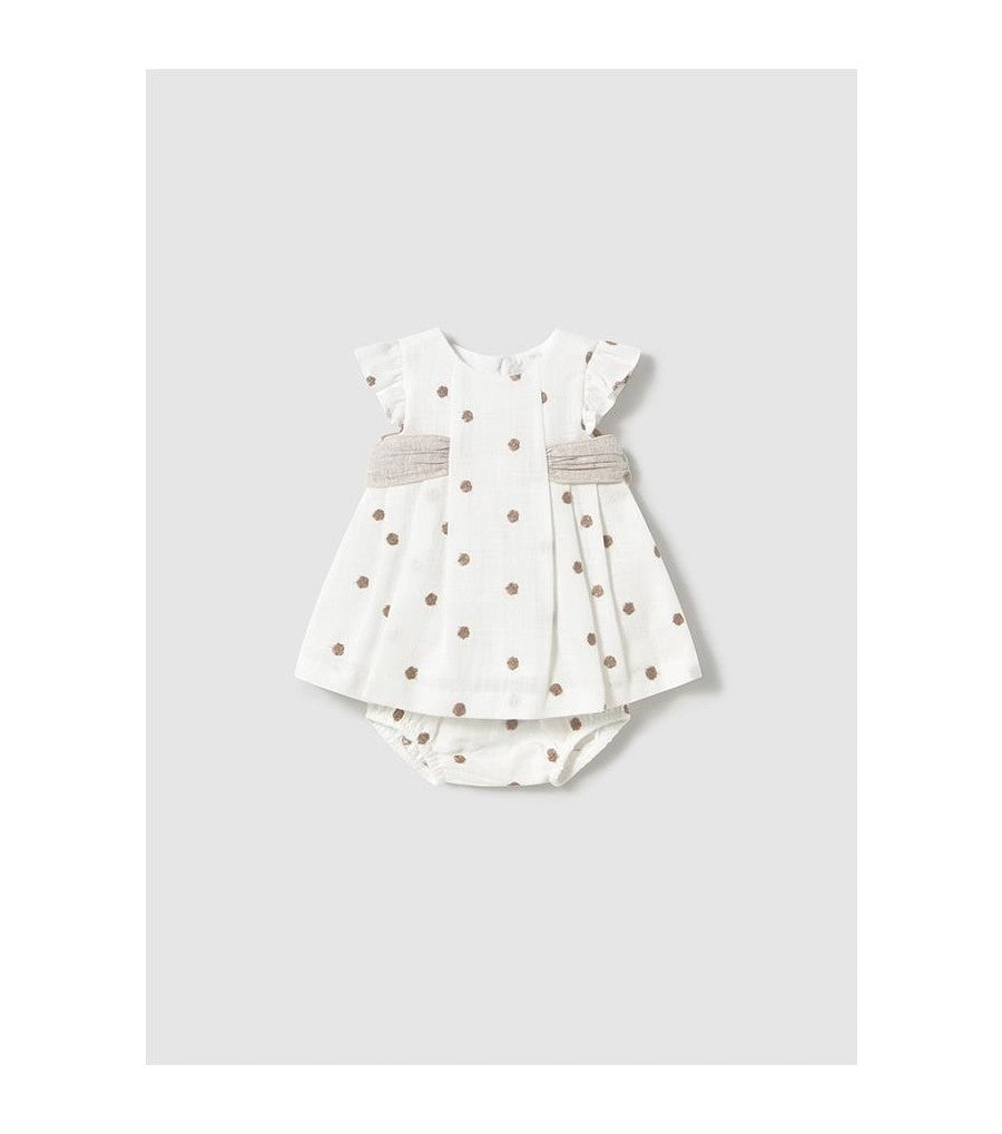 Vestido con cubrepañal bordado recién nacida mayoral