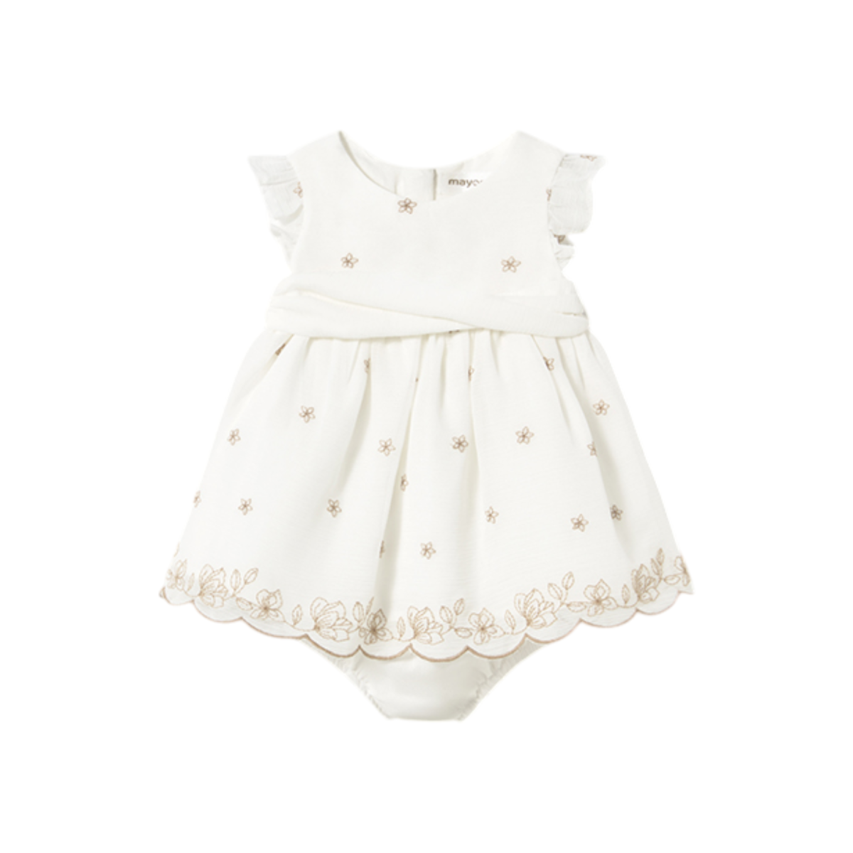 Vestido con cubrepañal ceremonia recién nacida mayoral