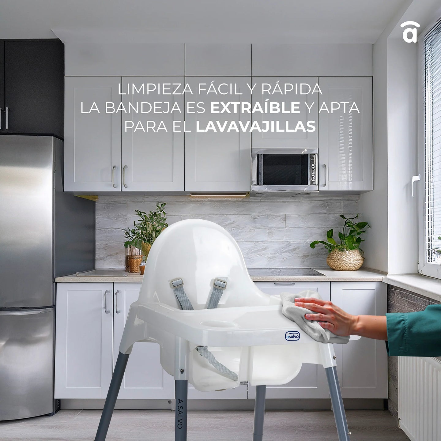 Trona para bebe Basic Pro blanca Asalvo