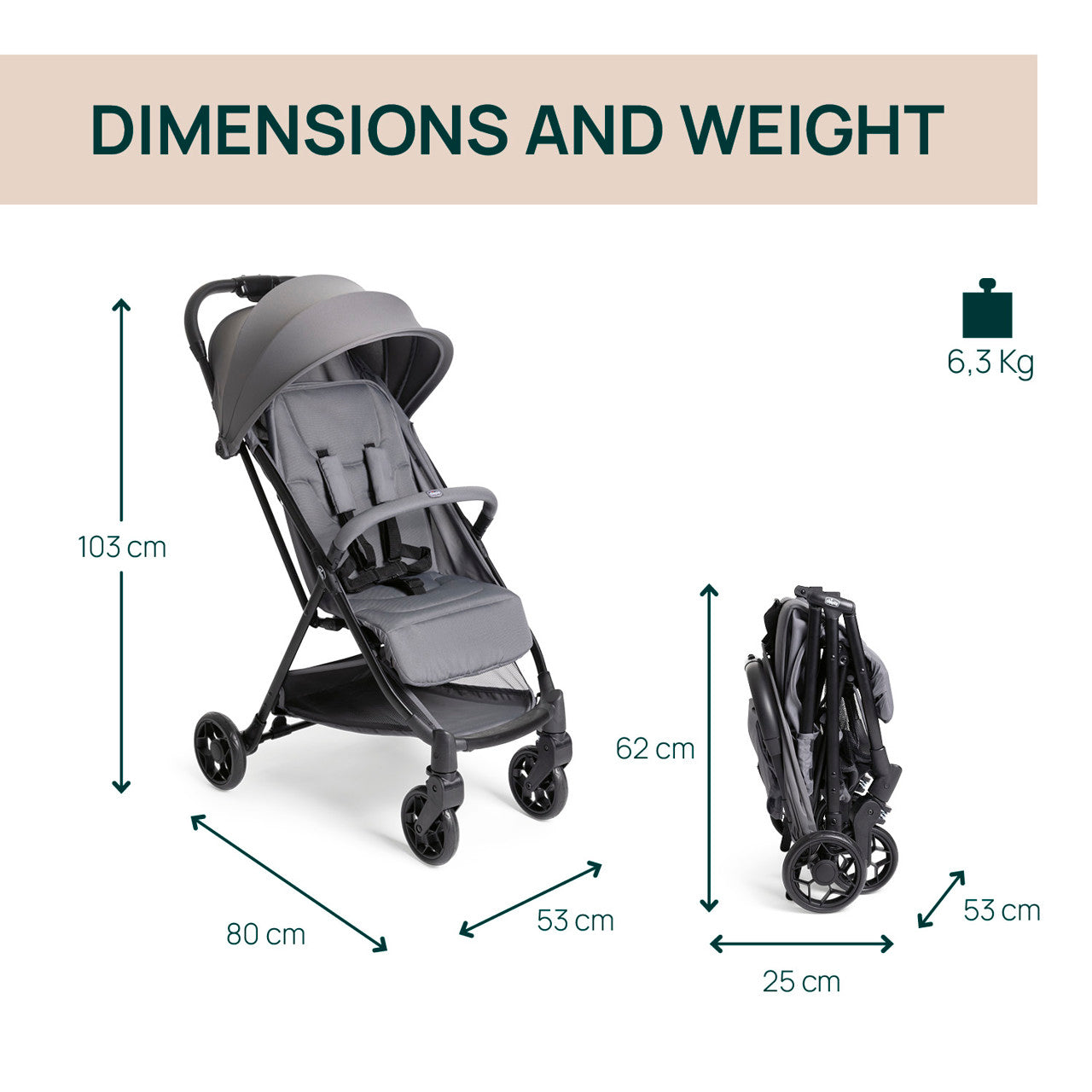 Silla de paseo Chicco Urbino Gris