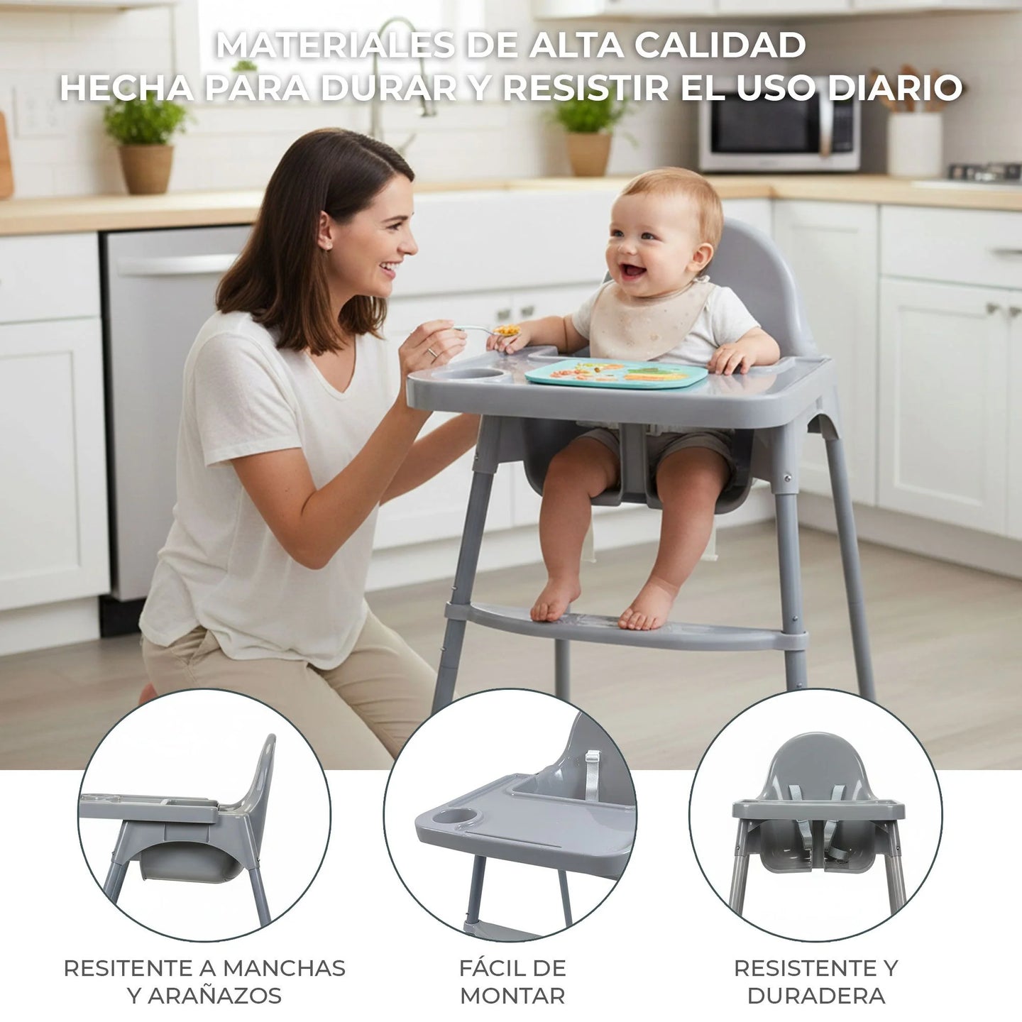 Trona para bebe Basic Pro Asalvo Gris