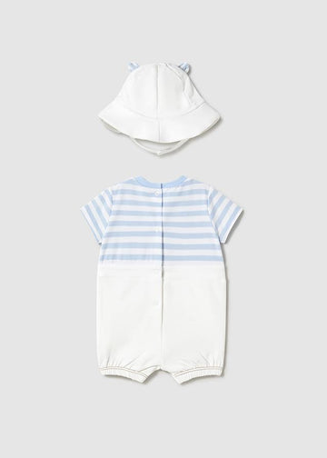 Pelele peto simulado osito con gorro recién nacido mayoral