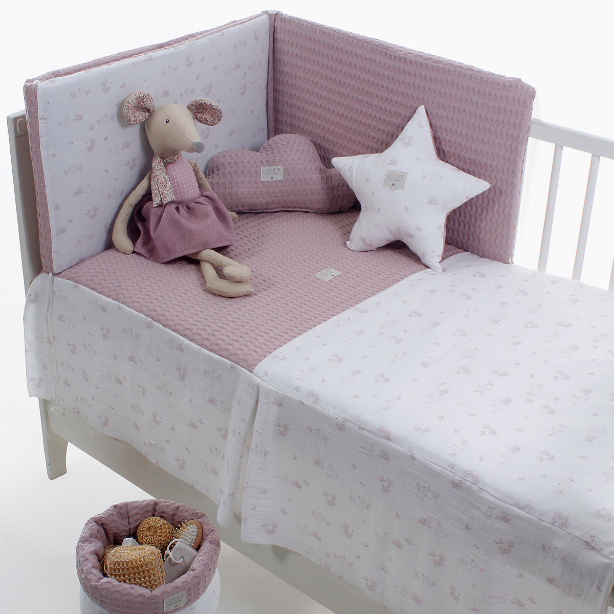 Colcha + Protector Telma Rosa