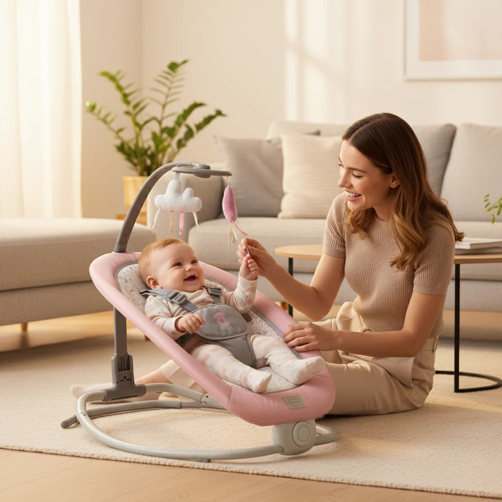 Hamaca para bebe Asavo Fold rosa