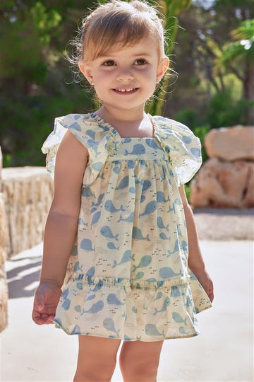 Vestido estampado ballenas Tuttopiccolo