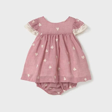Vestido con cubrepañal bordado recién nacida mayoral
