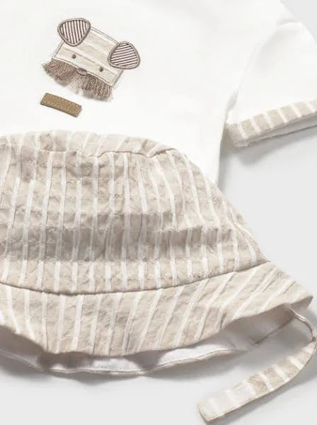 Conjunto 3 piezas con gorro recién nacido mayoral