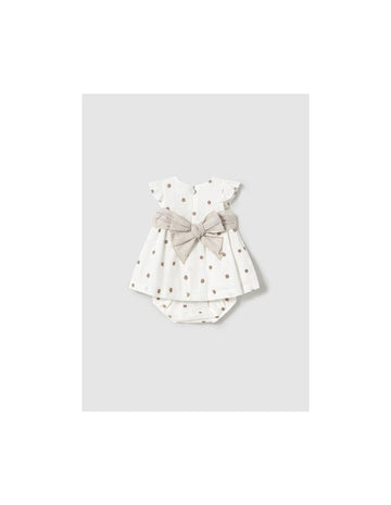 Vestido con cubrepañal bordado recién nacida mayoral