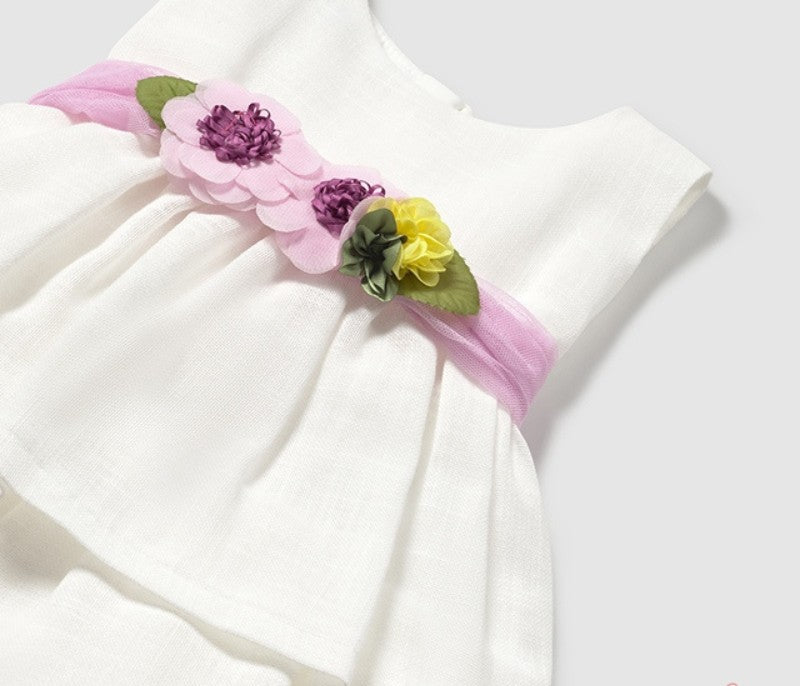 Vestido con fajín floral bebé